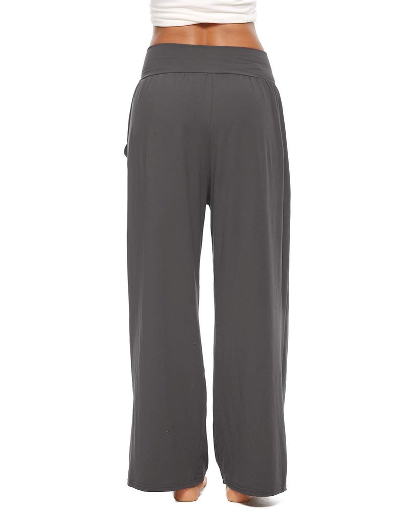 ZJCT Womens Yoga Pants with Pockets Sweatpants Comfy Loose Lounge Workout Pajama Jogger Pants Dark Gray L - Image 3